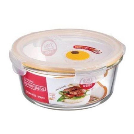 LOCK & LOCK Lock & Lock LLG861T 32 oz Purely Better Vented Glass Round Food Storage Container; Clear LLG861T